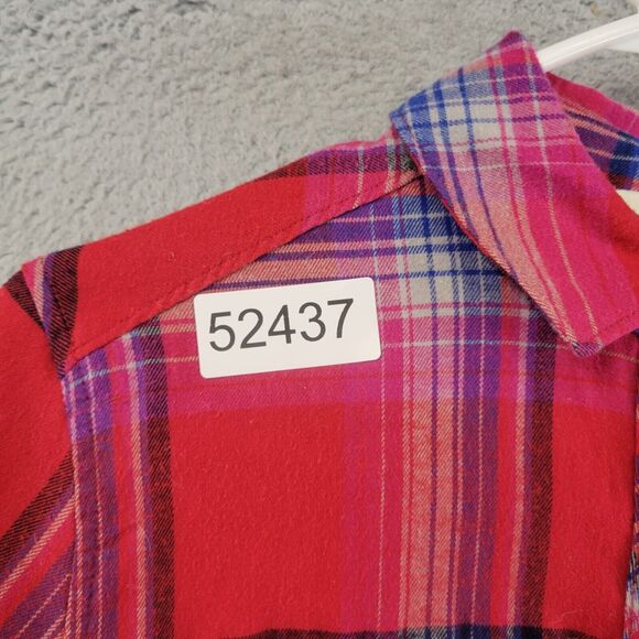 Orvis Flannel Shirt Womens S Red Plaid Oversized Light Button Up Outdoors - Picture 8 of 16
